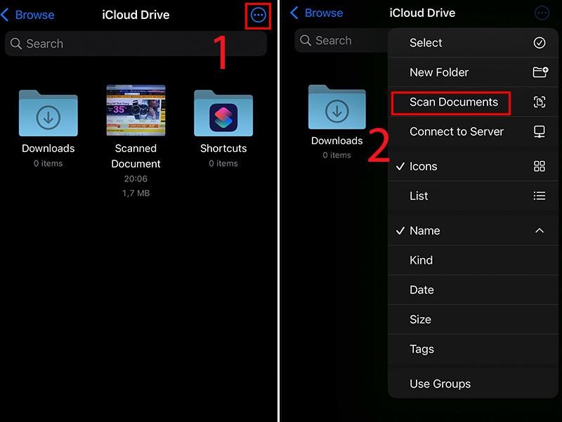 Scan bằng ứng dụng Tệp